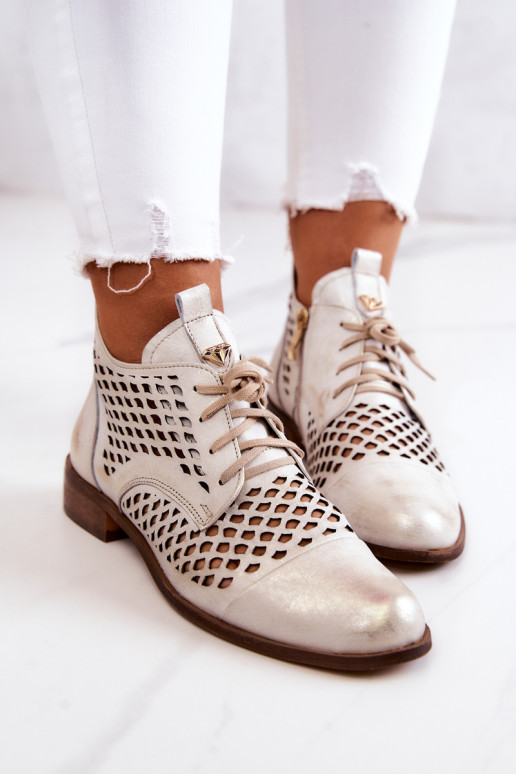 Odiniai ažūriniai batai Nicole 2704/004 balta...