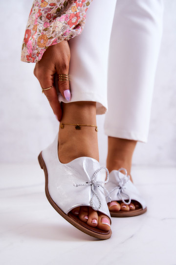 Odinės moteriškos balerinos Nicole 2660/005 balta ir...