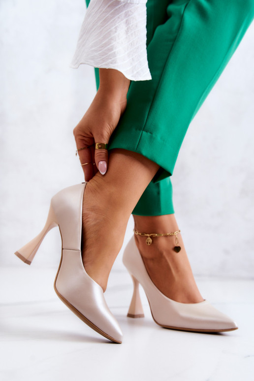 Madingi odiniai „Lewski“ batai 3181 smėlio spalvos