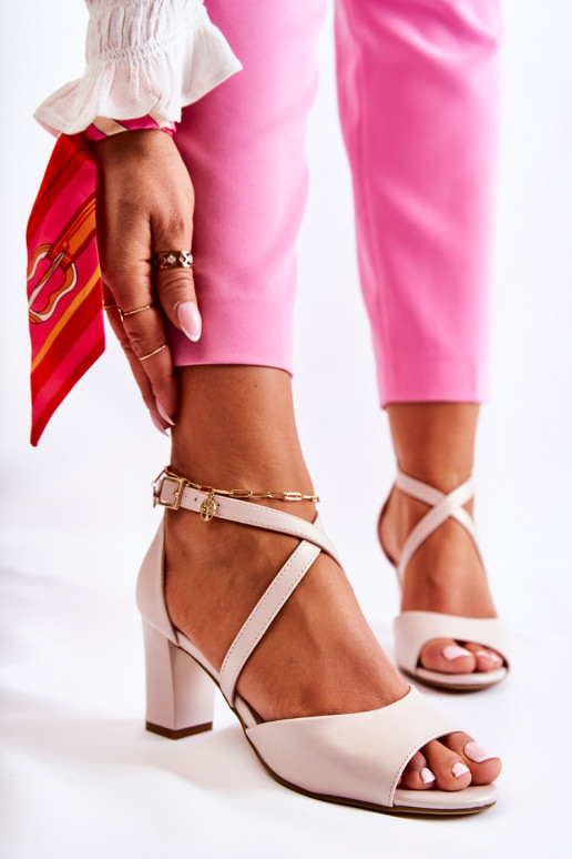 Eko odos sandalai ant baro Beige Damess