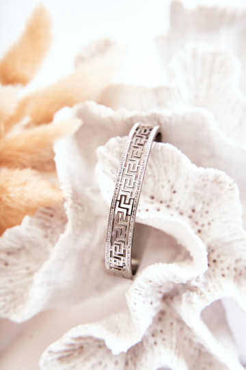 Moteriška plieno apyrankė actekų raštas su kubiniu...