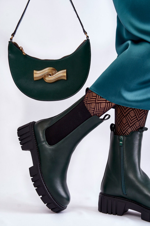 Eko odos moteriški batai ant platformos Green...