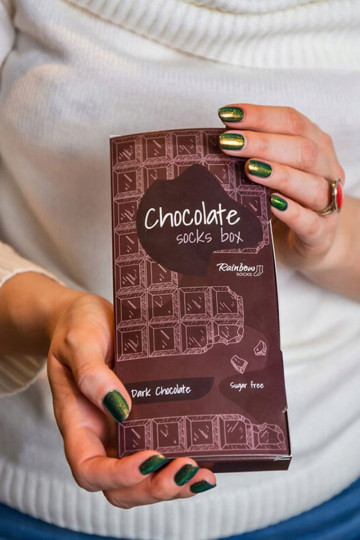 Rainbow Socks Tamsus šokoladas 1 pora