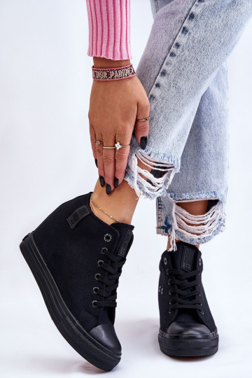 Hidden Wedge High Sneakers Big Star LL274034 Juodi 2