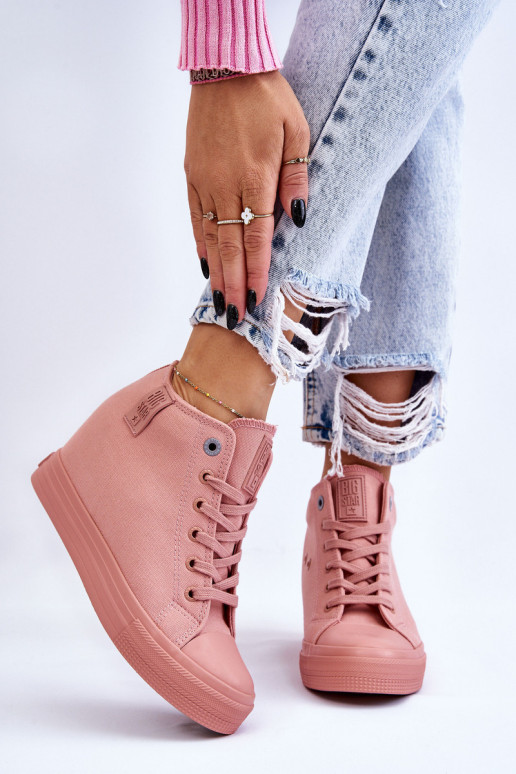 Hidden Wedge High Sneakers Big Star LL274036 Pink