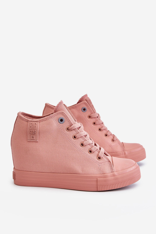 Hidden Wedge High Sneakers Big Star LL274036 Pink