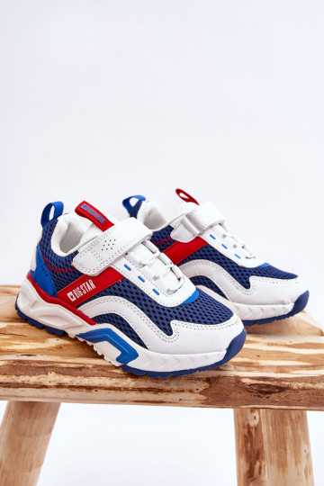 Vaikiški sportiniai bateliai su lipduku Big Star JJ374259 Balta ir tamsiai mėlyna