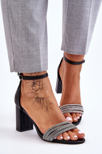 Elegantiški sandalai su kubiniais cirkonio kulnais,... 2