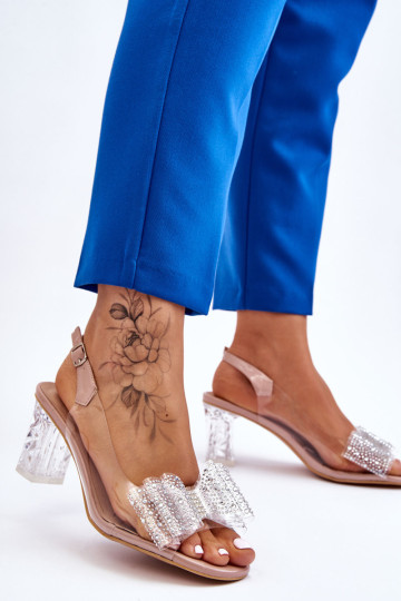 Madingi permatomi sandalai su lanku Nude Ariella 2