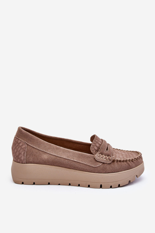 Zomšiniai Platform Loafers Tamsiai smėlio...