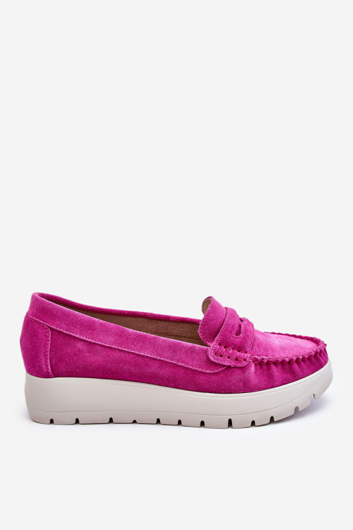 Zomšiniai platforminiai loaferiai Fuchsia Milana