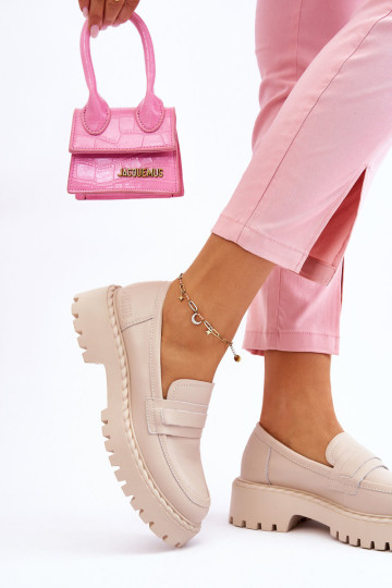 Moteriški batai, odiniai batai Big Star LL274457 smėlio... 2