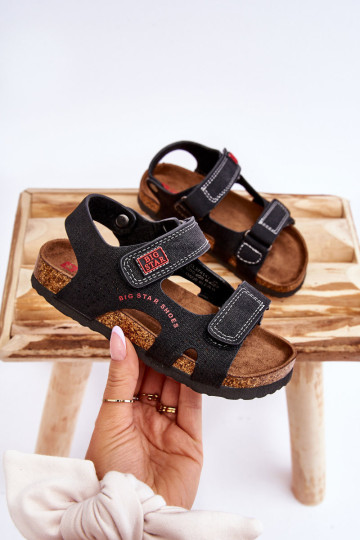 Vaikiški lengvi Velcro sandalai Big Star LL374141 juodi