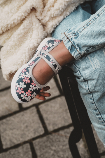 Vaikiškos balerinos gėlėmis tamsiai mėlyna-Pilka Nojus 2