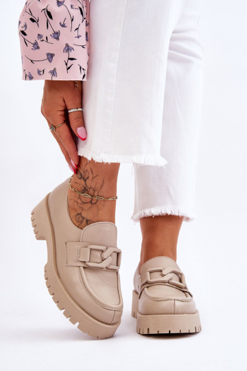 Madingi odiniai batai smėlio spalvos Rayhan