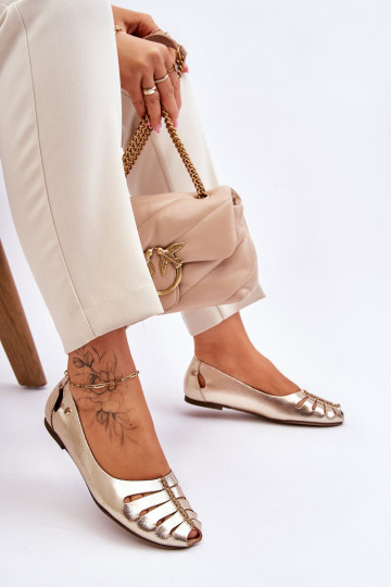 Patogios odinės moteriškos balerinos Golden Luka