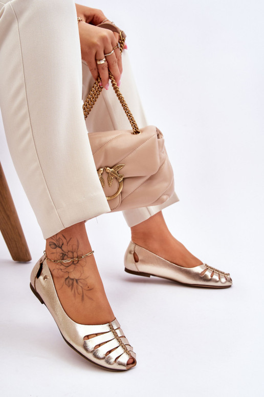 Patogios odinės moteriškos balerinos Golden Luka