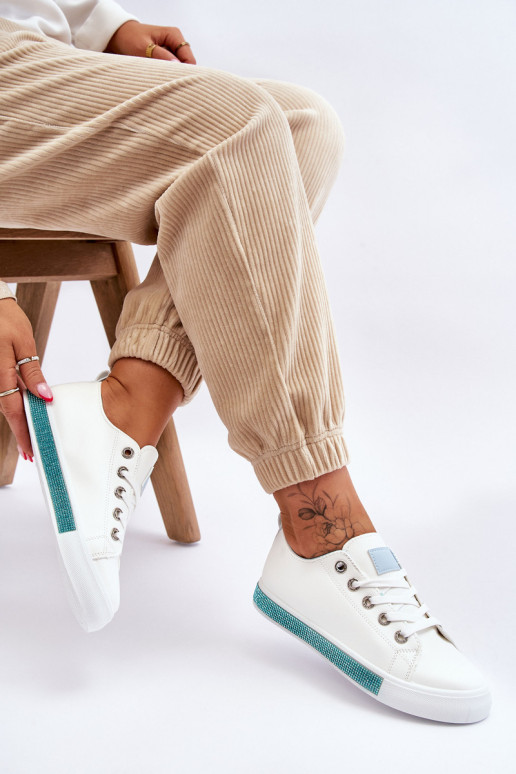 Moteriški žemi sportbačiai su baltai mėlynai...