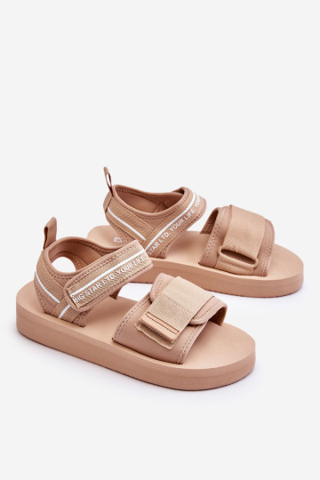 Moteriškos Velcro sandalai Big Star LL274787 Smėlio spalvos 2