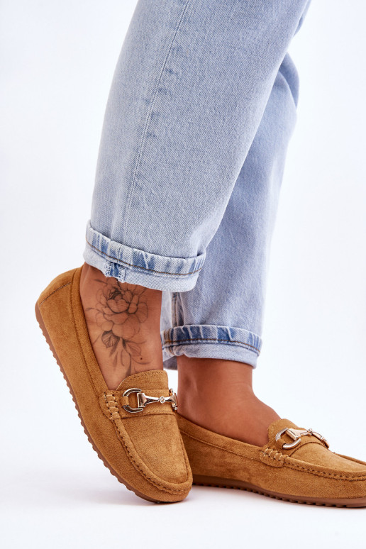 Klasikiniai zomšiniai loaferiai su papuošimais...