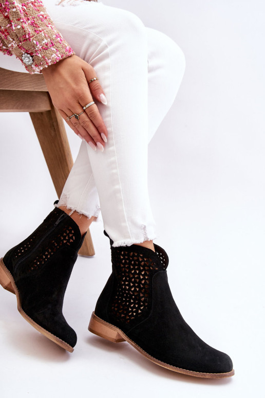 Zomšiniai batai Nicole 2791/028 Juodi