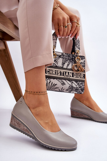 Klasikiniai pleištiniai aukštakulniai Grey Graysen