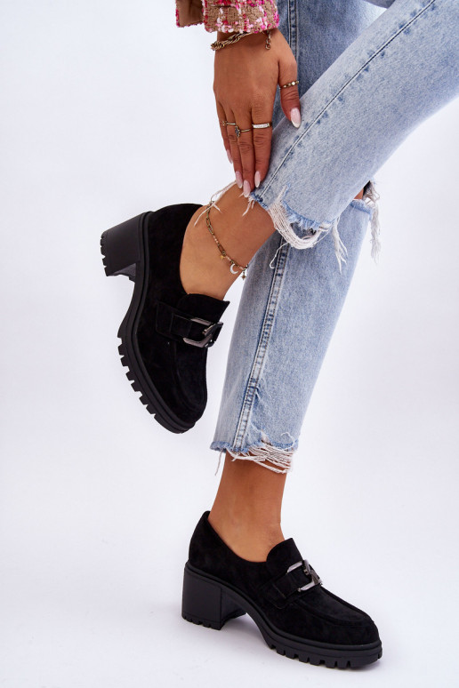 Zomšiniai stambūs aukštakulniai juodi Finley