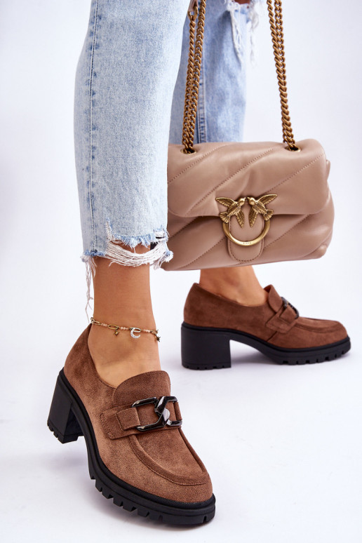 Zomšiniai stambūs aukštakulniai rudi Finley