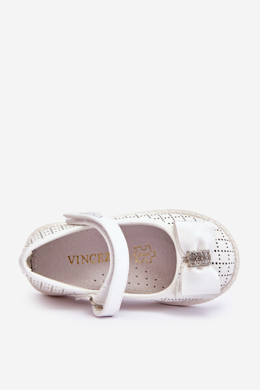 Vaikiškos balerinos su Velcro lankeliu White Halle