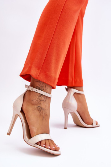 Madingi sandalai smėlio spalvos Holografiniai smėlio...