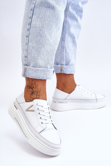 Moteriški odiniai platforminiai sportiniai bateliai White...