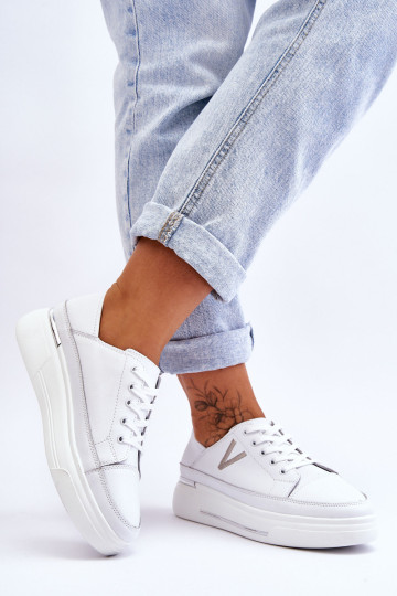 Moteriški odiniai platforminiai sportiniai bateliai White... 2