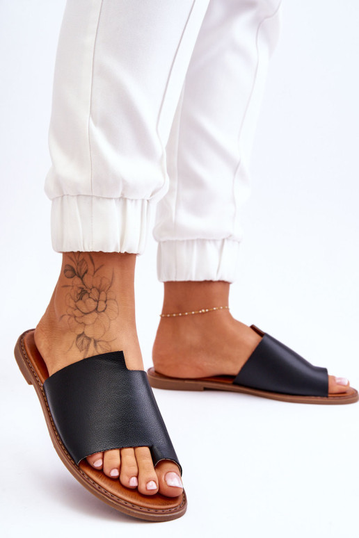 Moteriškos s šlepetės, juodos amitės