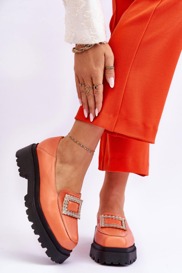 Patogūs odiniai batai, oranžinė agate