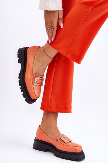 Patogūs odiniai batai, oranžinė agate