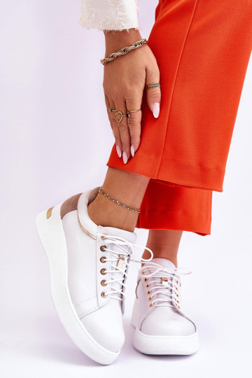 Moteriški odiniai platforminiai sportiniai bateliai White...