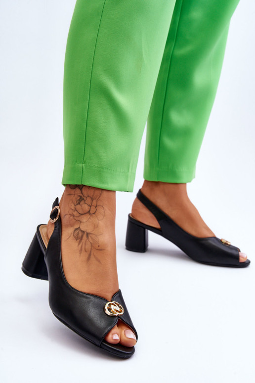 Madingi aukštakulniai sandalai, juodi Hette
