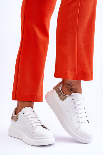 Moteriški sportiniai batai su dekoratyviniu raštu baltai... 2