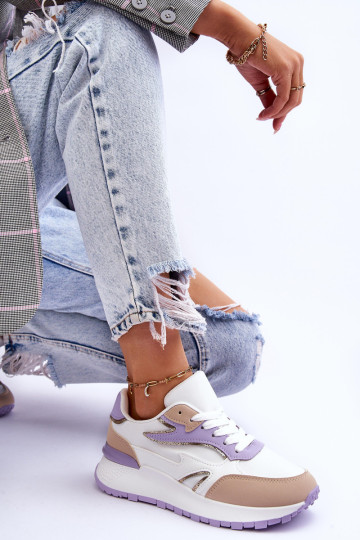 Moteriški sportiniai bateliai su platforma Balta-violetinė Henley