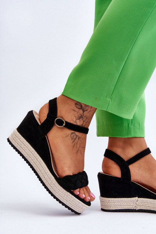 Klasikiniai zomšiniai pleištiniai sandalai,...