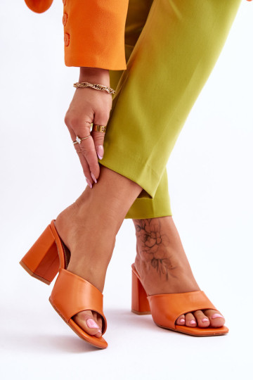 Moteriškos s klasikinės šlepetės, oranžinės spalvos Loara 2