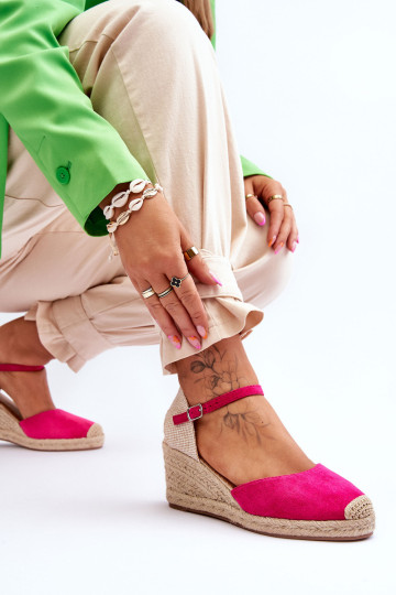Zomšiniai Espadrilles Pleištiniai Sandalai Fuchsia Cammer 2