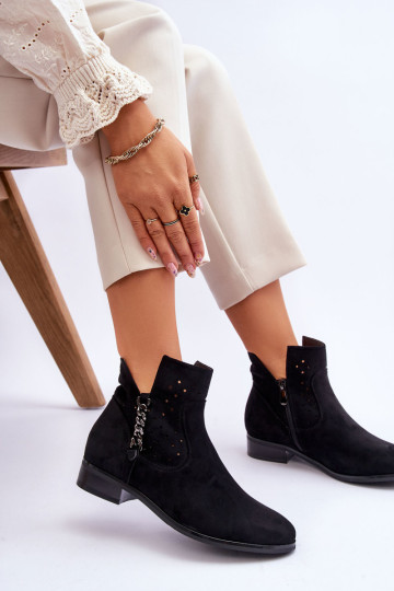 Zomšiniai batai su užtrauktuku moterims