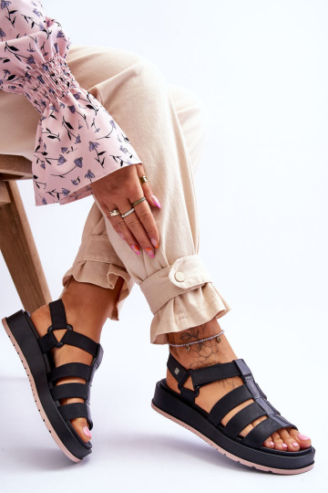 ZAXY moteriškos veganiškos Velcro basutės JJ285017 juodos