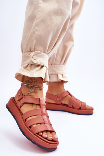 ZAXY moteriškos veganiškos Velcro sandalai JJ285016 Dusty Pink