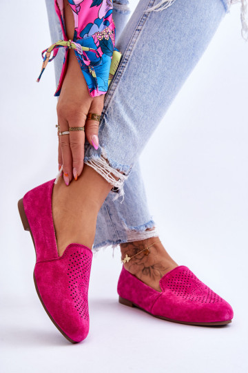 Suede Patogūs Loafers Fuchsia Giovana 2