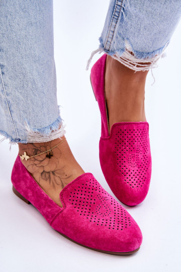 Suede Patogūs Loafers Fuchsia Giovana