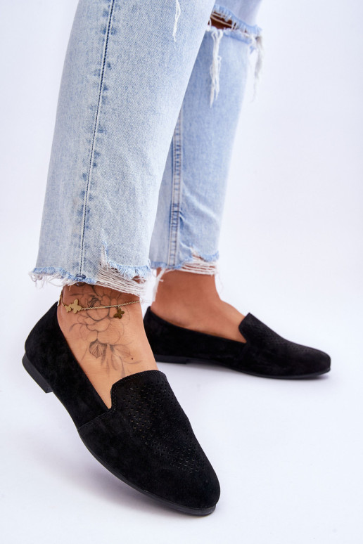 Zomšiniai Patogūs Loafers Juoda Giovana