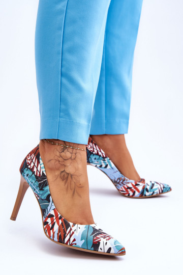 Madingi odiniai aukštakulniai Lewski batai 2659 žaliai... 2