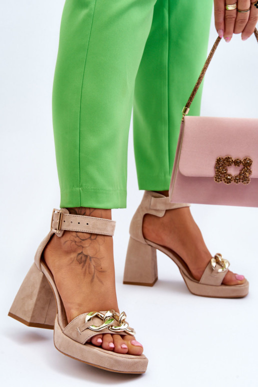 Moteriški zomšiniai sandalai su dideliais...